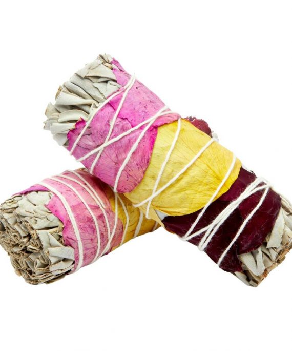 Rose White Sage Stick  4" - Smudging Tool