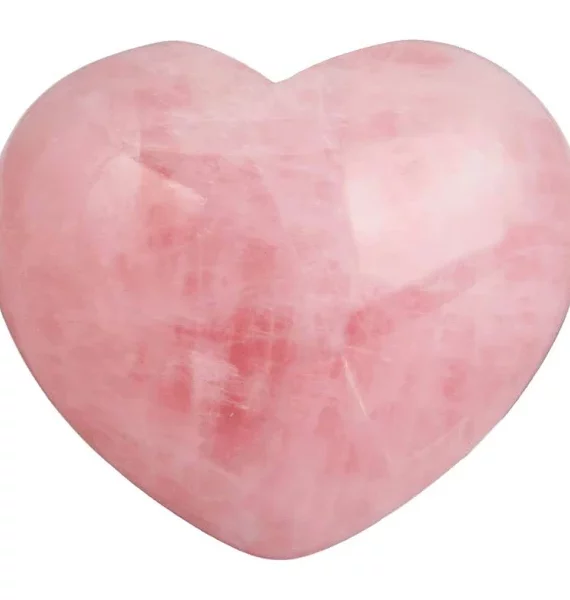 Rose Quartz Puff Polished Hearts