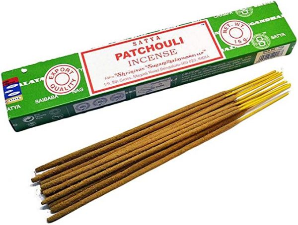 Satya 60's Patchouli Incense Sticks - 15 Gram Box- Balancing, Grounding, Anti-Anxiety Smudge Sticks - Image 2